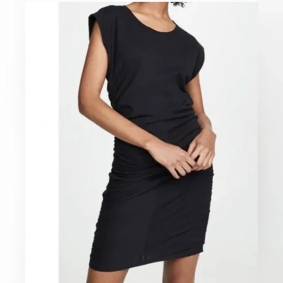 splendid ruched dress NWT Splendid Luna Lake Stripe Ruched Maxi Dress, Black & Tan, Size Medium